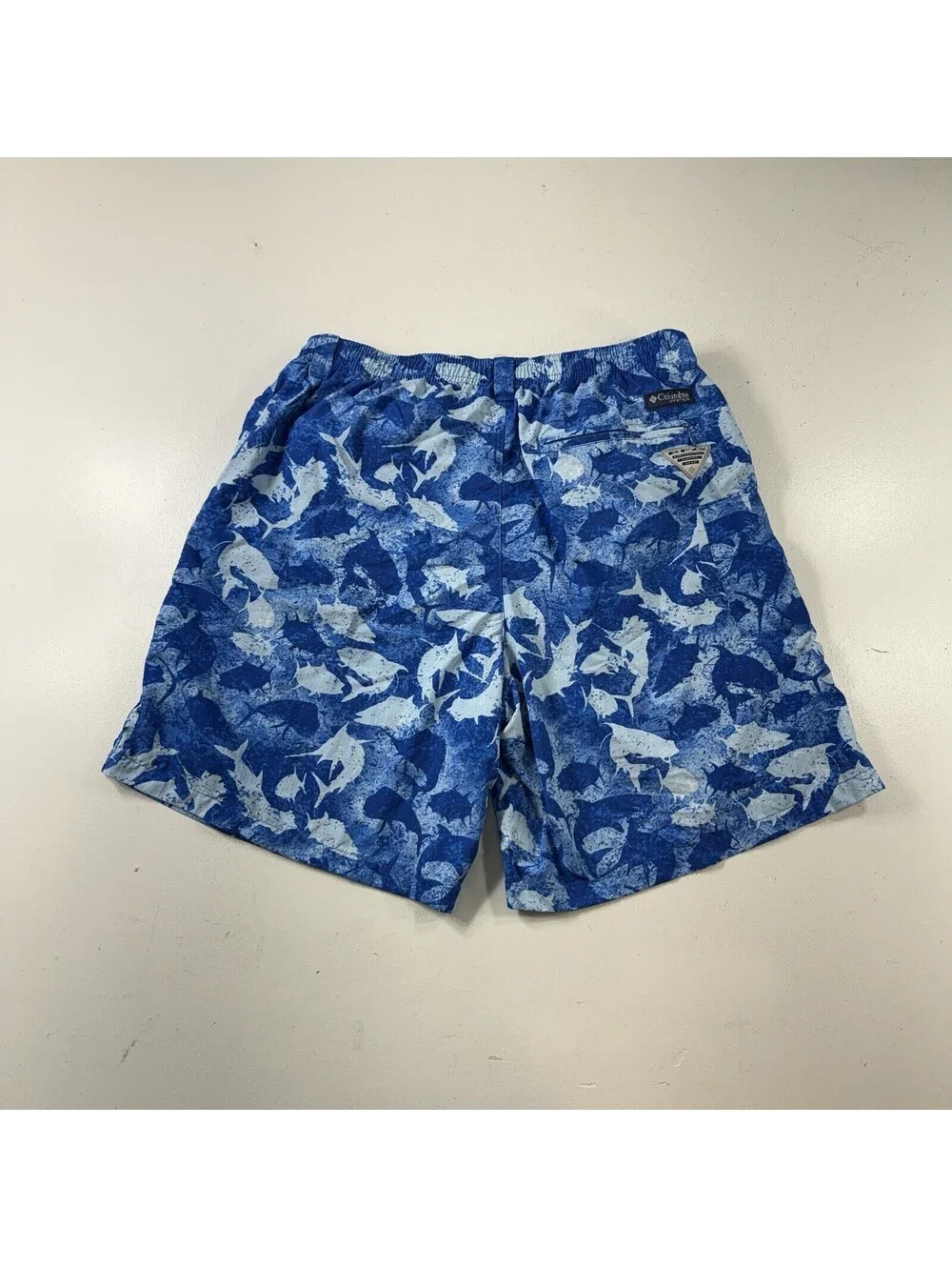 Columbia PFG Swimming Trunks Blue Fish All Over Men’s Size Medium